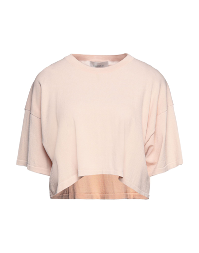 Shop Laneus Woman T-shirt Blush Size 6 Viscose, Polyamide In Pink