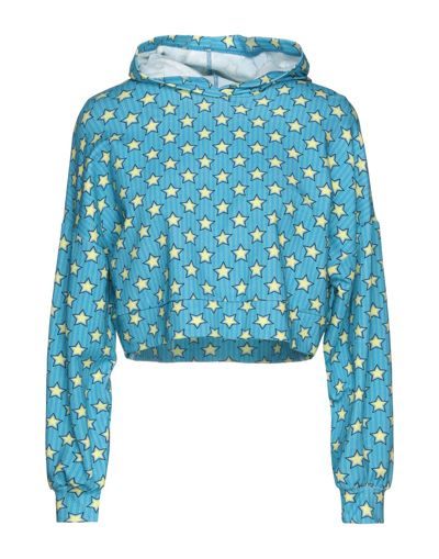 Shop Kaos Woman Sweatshirt Azure Size 8 Cotton, Elastane In Blue