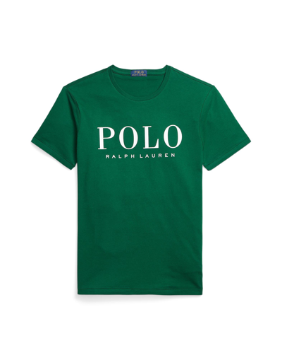 Shop Polo Ralph Lauren Custom Slim Fit Logo Jersey T-shirt Man T-shirt Dark Green Size Xxl Cotton