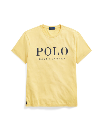 Shop Polo Ralph Lauren Custom Slim Fit Logo Jersey T-shirt Man T-shirt Yellow Size L Cotton