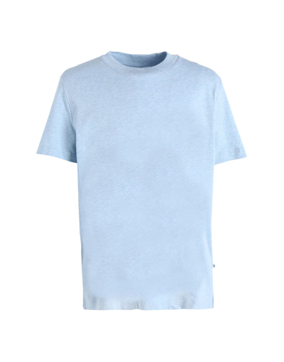Shop Selected Homme Man T-shirt Sky Blue Size Xl Organic Cotton
