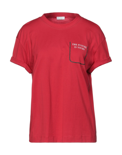 Shop Brunello Cucinelli T-shirts In Red