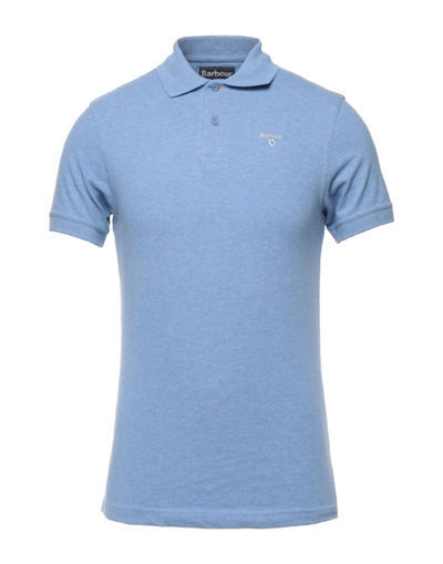 Shop Barbour Polo Shirts In Sky Blue