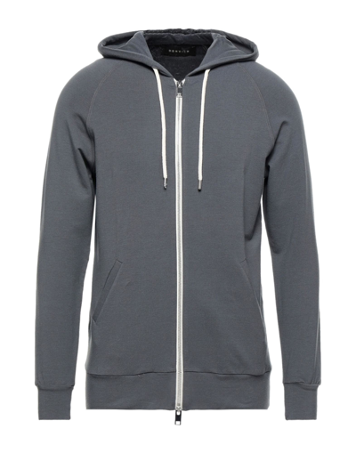 Shop Donvich Man Sweatshirt Lead Size Xl Cotton, Elastane In Grey