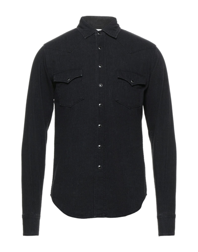 Shop Saint Laurent Denim Shirts In Black