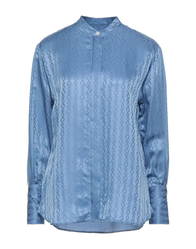 Shop Paul & Joe Woman Shirt Slate Blue Size 2 Viscose, Silk