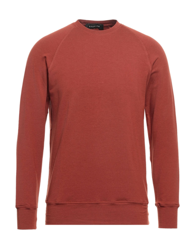 Shop Donvich Man Sweatshirt Brick Red Size Xl Cotton, Elastane