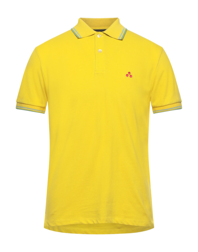 Shop Peuterey Man Polo Shirt Yellow Size Xl Cotton, Elastane