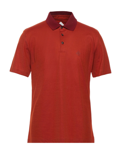 Shop Pal Zileri Man Polo Shirt Rust Size S Cotton In Red