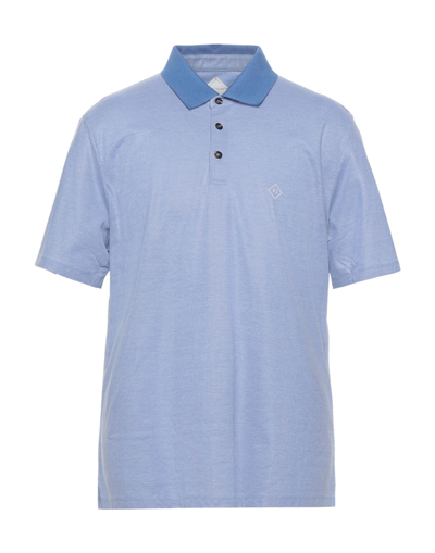 Shop Pal Zileri Man Polo Shirt Azure Size S Cotton In Blue