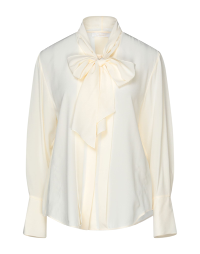 Shop Chloé Woman Shirt Ivory Size 2 Silk In White