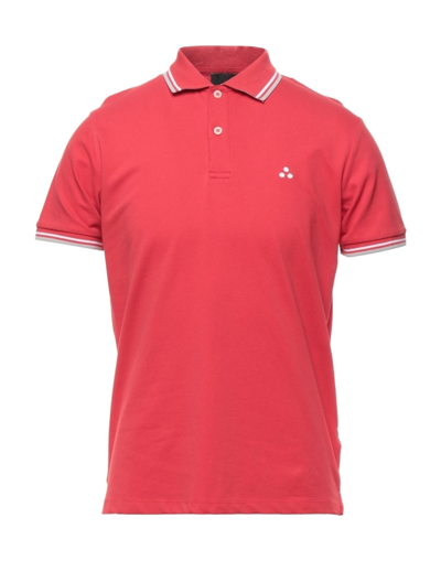 Shop Peuterey Man Polo Shirt Red Size M Cotton, Elastane