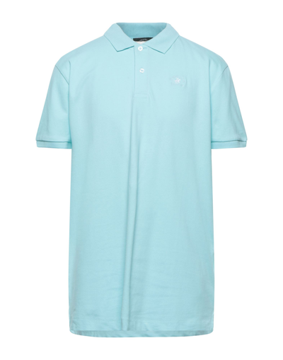 Shop Beverly Hills Polo Club Polo Shirts In Sky Blue