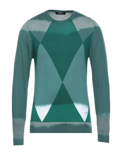 Shop Alpha Studio Sweaters In Green
