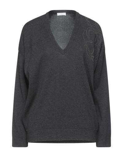 Shop Brunello Cucinelli Sweaters In Steel Grey