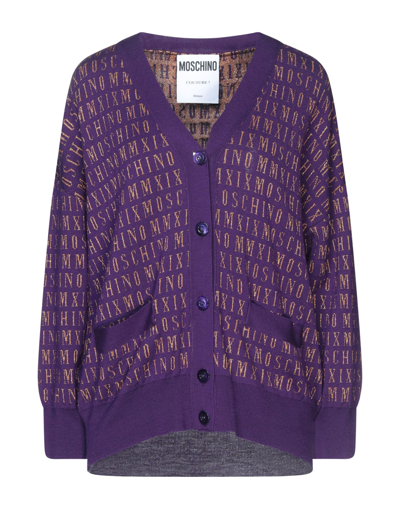 Shop Moschino Cardigans In Purple