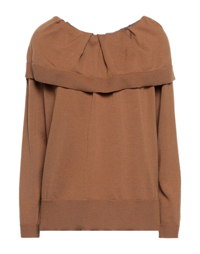 Shop Boutique Moschino Woman Sweater Camel Size 12 Virgin Wool In Beige
