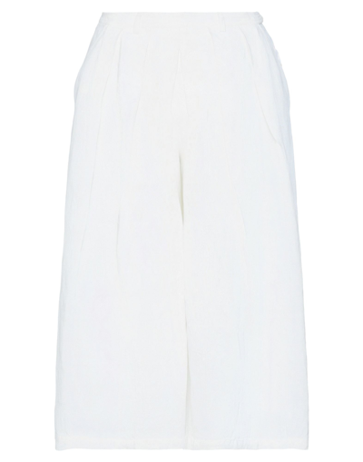 Shop Ralph Lauren Collection Woman Cropped Pants White Size 10 Linen