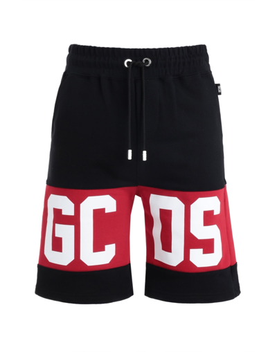 Shop Gcds Man Shorts & Bermuda Shorts Black Size Xl Cotton