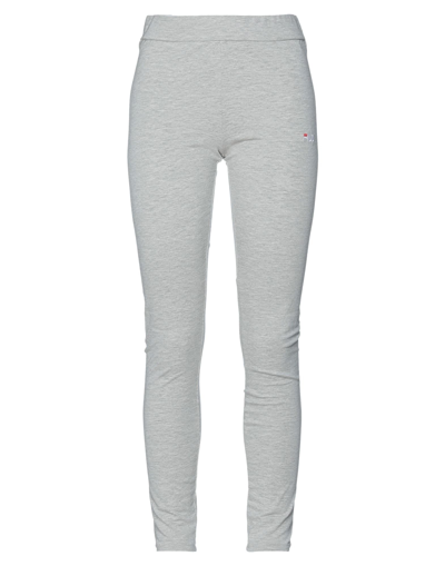 Shop Fila Woman Leggings Light Grey Size M Polyester, Cotton, Elastane