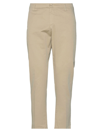 Shop Dondup Man Pants Beige Size 36 Cotton, Elastane