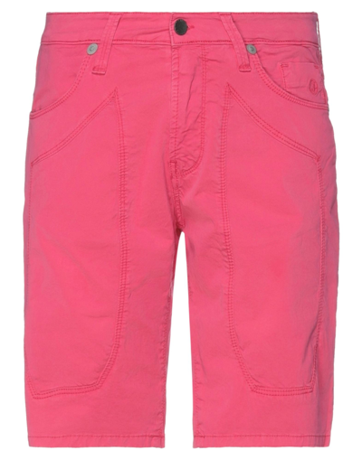 Shop Jeckerson Man Shorts & Bermuda Shorts Fuchsia Size 30 Cotton, Elastane In Pink