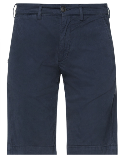 40weft Man Shorts & Bermuda Shorts Midnight Blue Size 28 Cotton In Blue