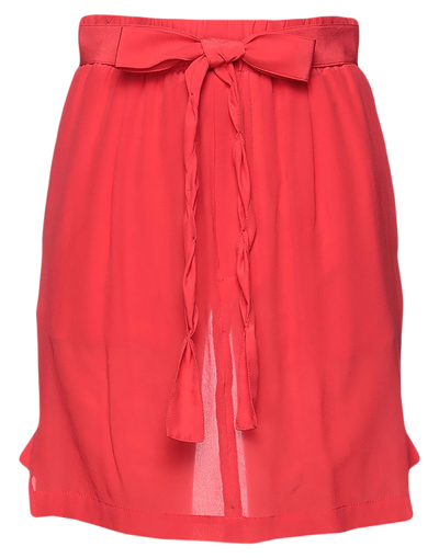 Shop Jejia Woman Mini Skirt Red Size 6 Silk
