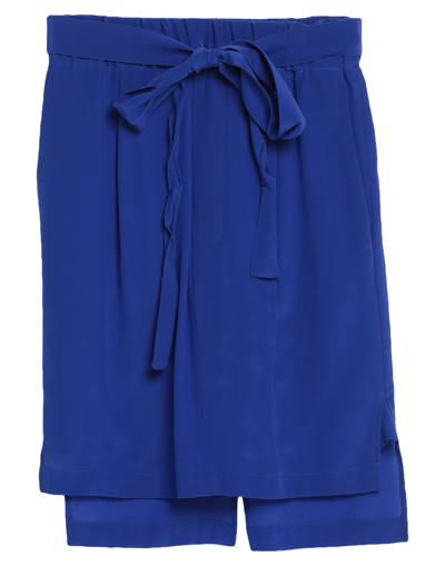 Shop Jejia Woman Mini Skirt Bright Blue Size 4 Silk