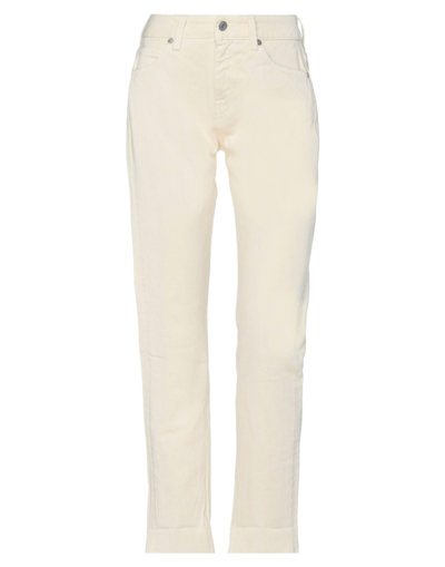 Shop Vicolo Woman Jeans Ivory Size Xs Cotton In White