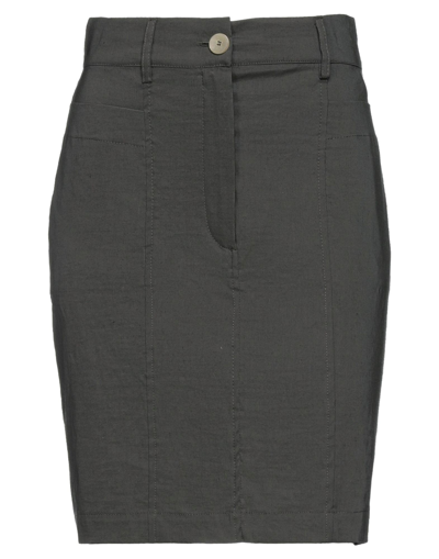 Shop Alysi Woman Mini Skirt Steel Grey Size 4 Linen, Cotton, Polyamide, Elastane