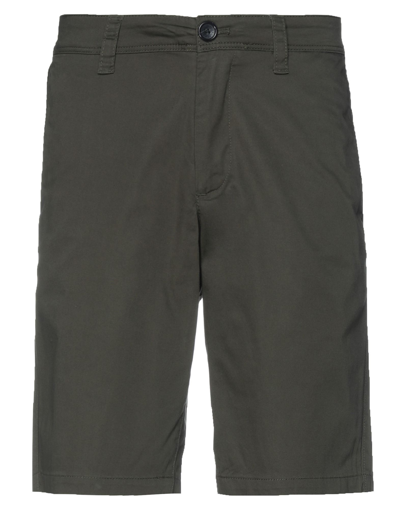 Shop Armani Exchange Man Shorts & Bermuda Shorts Dark Green Size 31 Cotton, Elastane