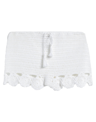 Shop Matimì Matimi Woman Shorts & Bermuda Shorts White Size S Cotton