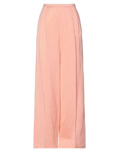Shop Semicouture Woman Pants Salmon Pink Size 10 Viscose, Linen, Acetate