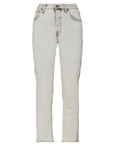 Shop Vicolo Woman Jeans Beige Size L Cotton, Elastane