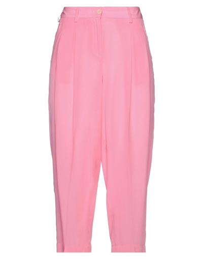Shop Jejia Woman Cropped Pants Pink Size 4 Silk