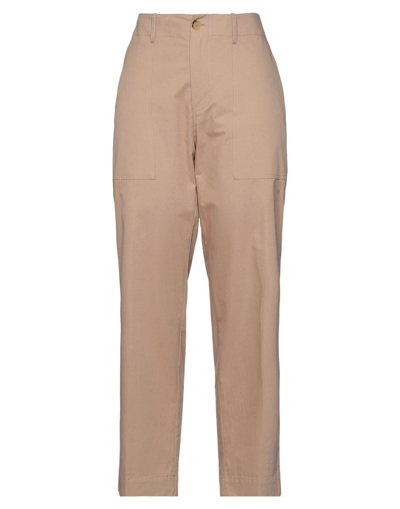 Shop Liviana Conti Woman Pants Light Brown Size 8 Cotton In Beige
