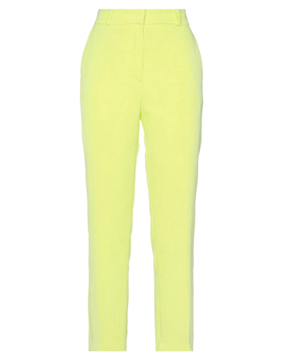 Shop Kaos Woman Pants Light Yellow Size 6 Polyester, Elastane