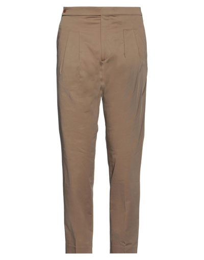 Shop Donvich Man Pants Brown Size 38 Cotton, Elastane