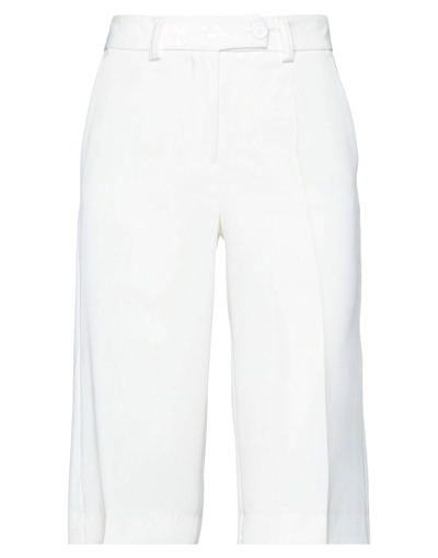 Shop Dodici22 Woman Cropped Pants White Size 8 Polyester, Elastane