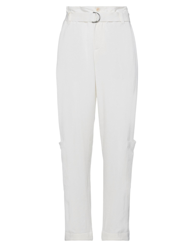 Shop Brunello Cucinelli Woman Pants White Size 10 Cotton, Elastane