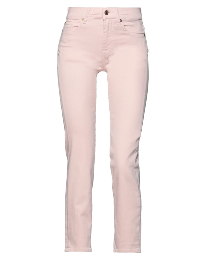 Shop 7 For All Mankind Woman Jeans Light Pink Size 24 Cotton, Polyester, Lyocell, Elastane