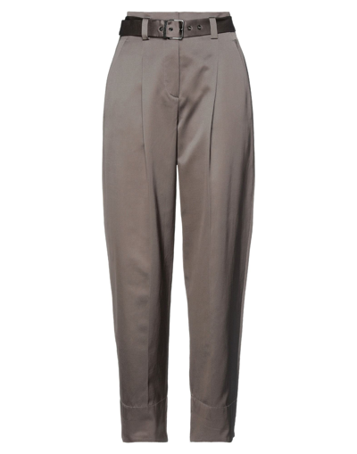 Shop Brunello Cucinelli Woman Pants Dove Grey Size 10 Silk, Cotton, Brass