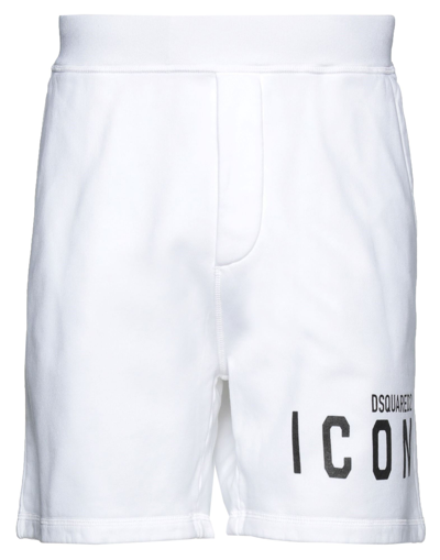 Shop Dsquared2 Man Shorts & Bermuda Shorts White Size Xl Cotton, Elastane