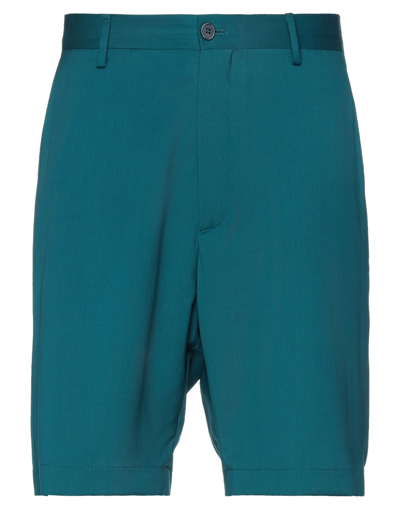 Shop Paura Man Shorts & Bermuda Shorts Deep Jade Size 32 Wool In Green