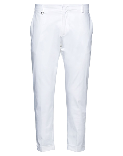 Shop Golden Craft 1957 Man Cropped Pants White Size 38 Cotton, Elastane
