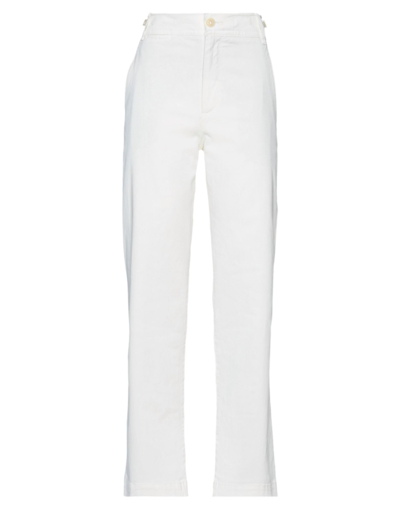 Shop Vince . Woman Pants Ivory Size 10 Cotton, Wool, Elastane In White