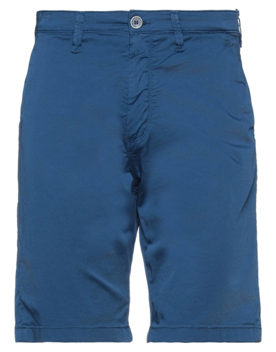 Shop Sseinse Man Shorts & Bermuda Shorts Blue Size 38 Cotton, Elastane