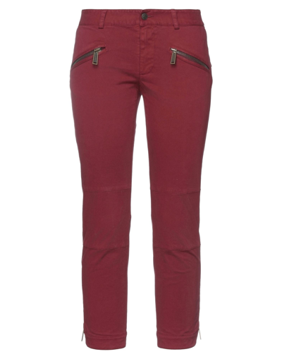 Shop Dsquared2 Woman Pants Burgundy Size 2 Cotton, Elastane In Red