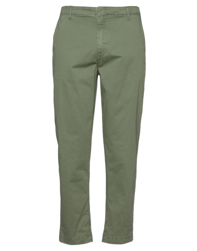 Shop Dondup Man Pants Military Green Size 29 Cotton, Elastane